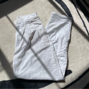 Women’s White Pleated Bloom Legs Pants